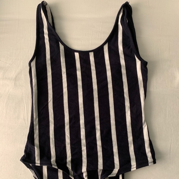 Madewell Tops - Madewell Blue & White Stiped Bodysuit